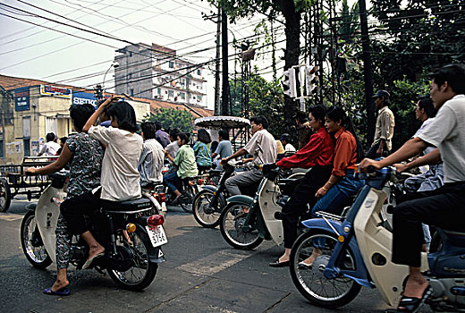 南,越南,西贡,街景,交通