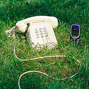 电话,手机,草丛