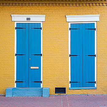 彩色,门,窗户,法国区,新奥尔良,路易斯安那,美国,北美