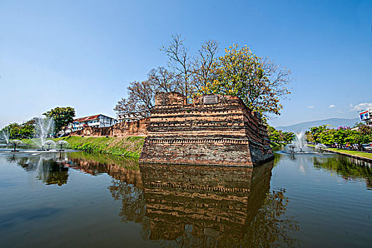 泰国清迈古城古城墙