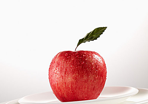 苹果,盘子,白色背景