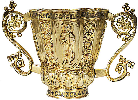 圣餐杯,11世纪,艺术家,古老,俄罗斯,艺术