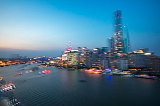 上海,黄浦江,两岸,夜景