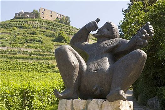 布赖施高,德国,雕塑,神,酒神,正面,遗址