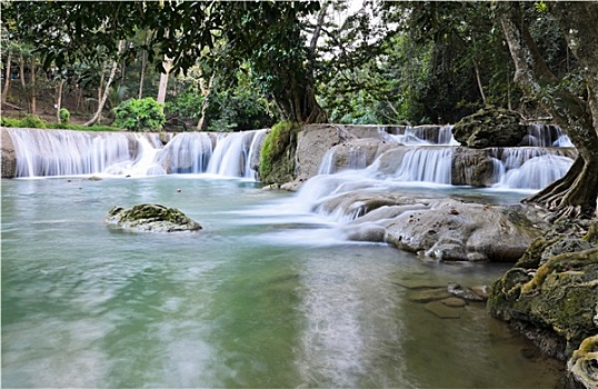 热带雨林,层叠,瀑布,沙拉武里,泰国