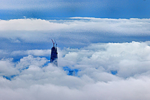 高楼,蓝天,深圳全景,都市,深圳风光,城市景观,云雾