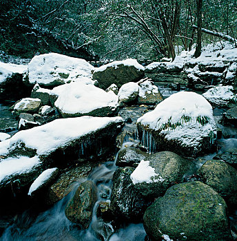 湖北五峰后河自然保护区冬季风景