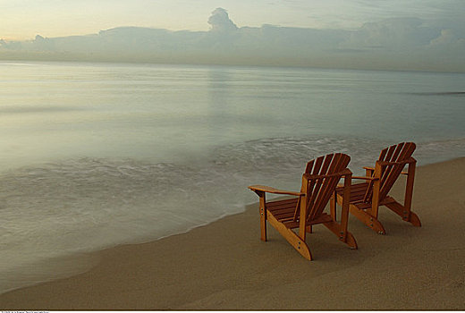 宽木躺椅,海滩