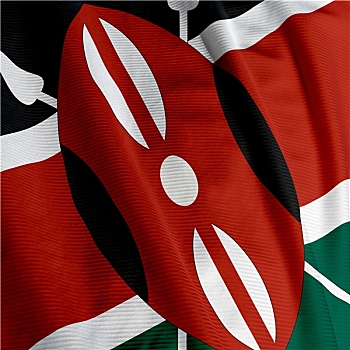 肯尼亚,旗帜,特写