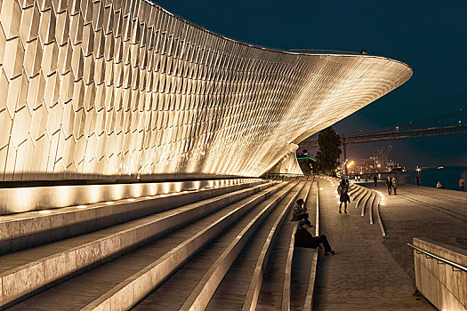 博物馆,艺术,建筑,科技,夜晚,地区,里斯本,葡萄牙,欧洲