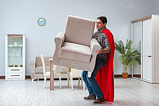 超级英雄,移动,家具,在家