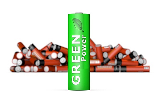 绿色,电池,正面