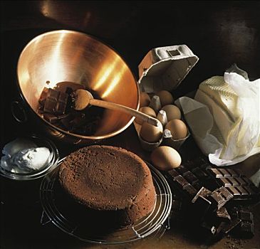 器具,制作,巧克力蛋糕