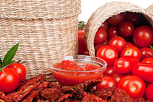 西红柿茎,番茄汤,犁形番茄,番茄干