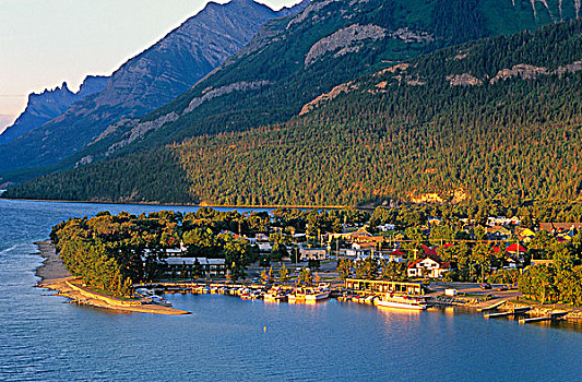 城镇,瓦特顿湖,沃特顿冰川国际和平公园,艾伯塔省,加拿大