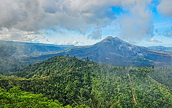 火山,攀升,巴图尔,京打马尼,巴厘岛