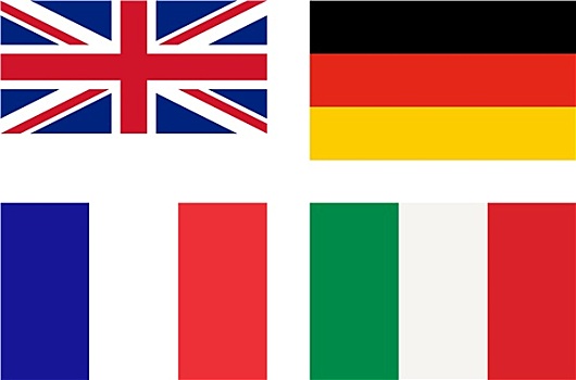 旗帜,英国,德国,法国,意大利