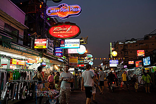 夜晚,曼谷,泰国,亚洲