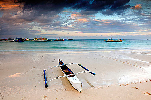 独木舟,海滩,长滩岛,菲律宾,东南亚
