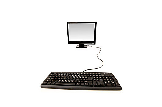 个人电脑,隔绝,白色背景