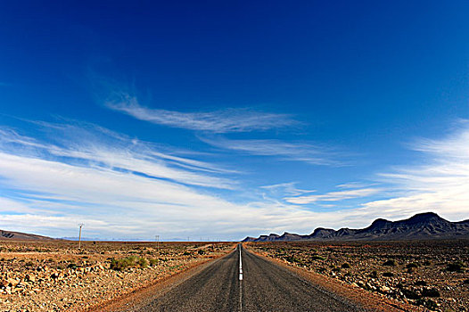 道路,石头,荒芜,南方,摩洛哥,北非,非洲