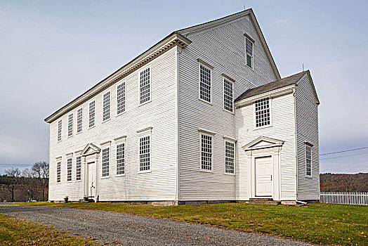 美国,新英格兰,佛蒙特州,会面,房子,早,19世纪,教堂