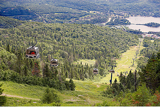 滑雪,吊舱,塔伯拉山,魁北克,加拿大