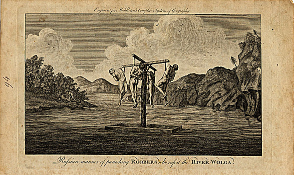 处罚,俄罗斯,强盗,河,1778年,艺术家