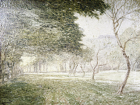 春天,弗雷德里克,油画,美国,宾夕法尼亚,费城,1894年