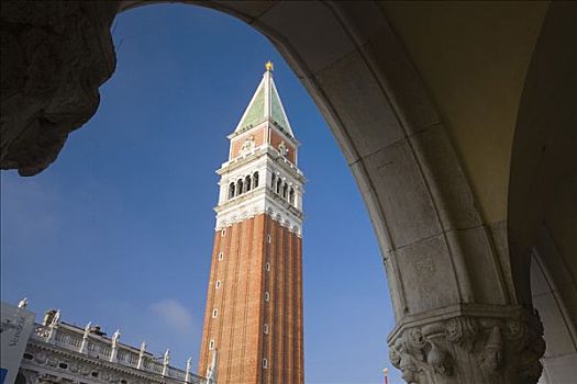 钟楼,总督宫,广场,威尼斯,意大利