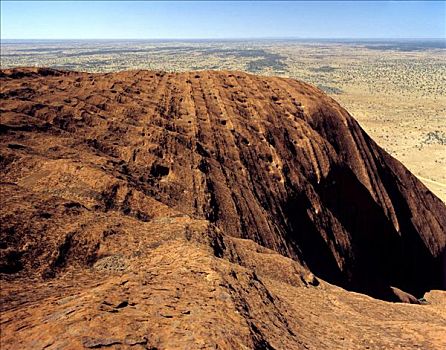 乌卢鲁巨石,艾尔斯巨石,上升,特写,砂岩,北领地州,澳大利亚
