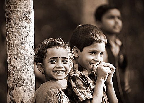 微笑,孩子,喀拉拉,印度南部,印度,亚洲