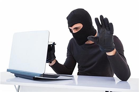 专注,盗取,黑客攻击,笔记本电脑