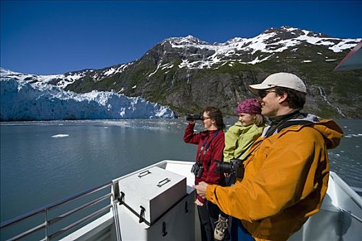 旅游,峡湾,甲板,表情,游船,威廉王子湾,夏天,南,中心,阿拉斯加