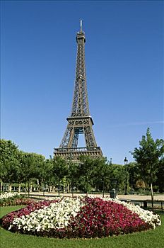埃菲尔铁塔,春花,巴黎,法国