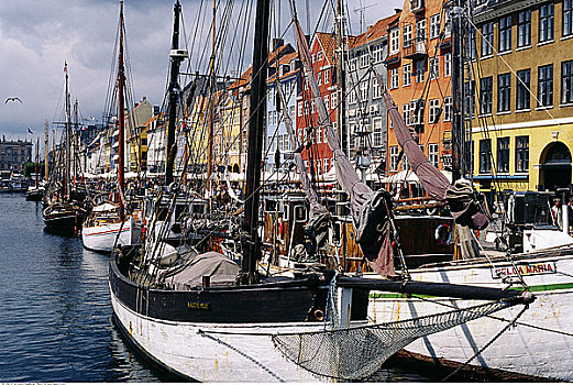 船,纽哈温运河,码头,哥本哈根,丹麦