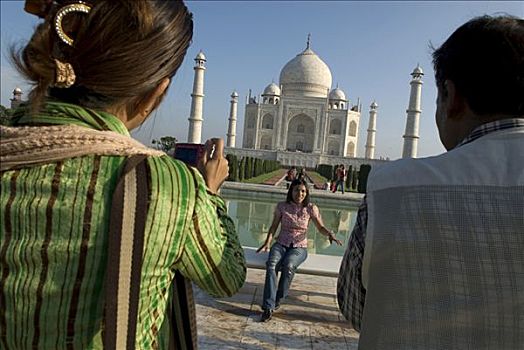 游客,摄影,陵墓,泰姬陵,北方邦,北印度,印度,亚洲