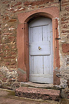 老,木质,入口,门,门房,城堡,黑森州,德国