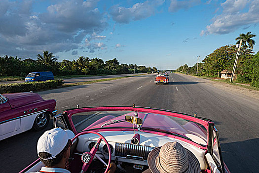古巴,驾驶,道路,户外,哈瓦那
