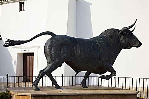 安达卢西亚,西班牙,雕塑,公牛,斗牛场