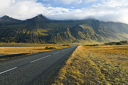 公路,一个,山,南方,冰岛