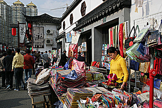 摊贩,道路,古玩市场,上海