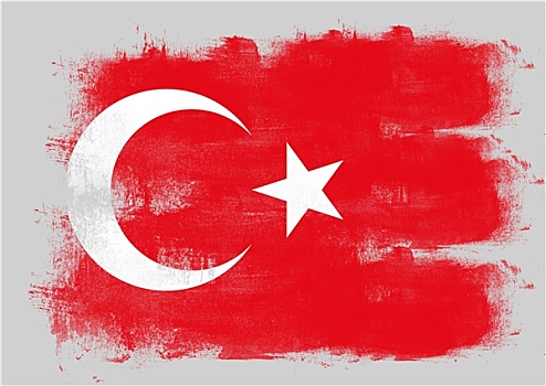 旗帜,土耳其,涂绘,画刷