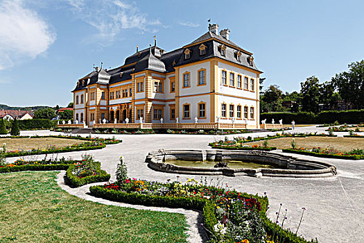 城堡,洛可可风格,花园,区域,弗兰克尼亚,巴伐利亚,德国,欧洲