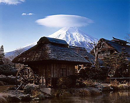 日本,富士山,传统,蒲屋