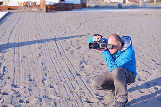 摄影师,照相,海滩