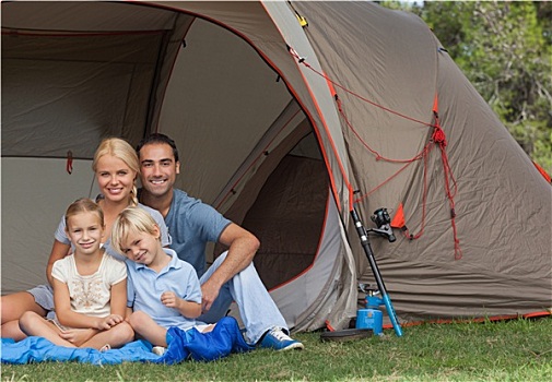 家庭,露营,假日,头像,旁侧,帐蓬