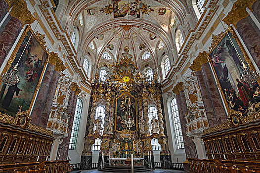 圣坛,圣玛丽教堂,寺院,西多会,教堂,巴伐利亚,德国,欧洲