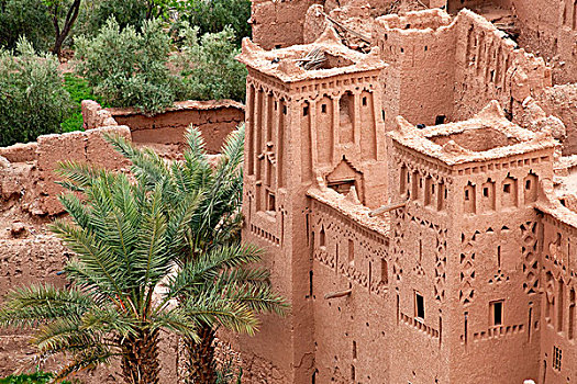 传统,砖坯,建筑,摩洛哥,非洲