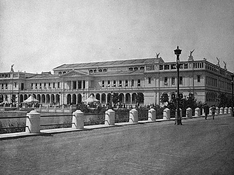 建筑,领土,世界,展示,1893年,女人,宫殿,历史,黑白,芝加哥,美国,北美